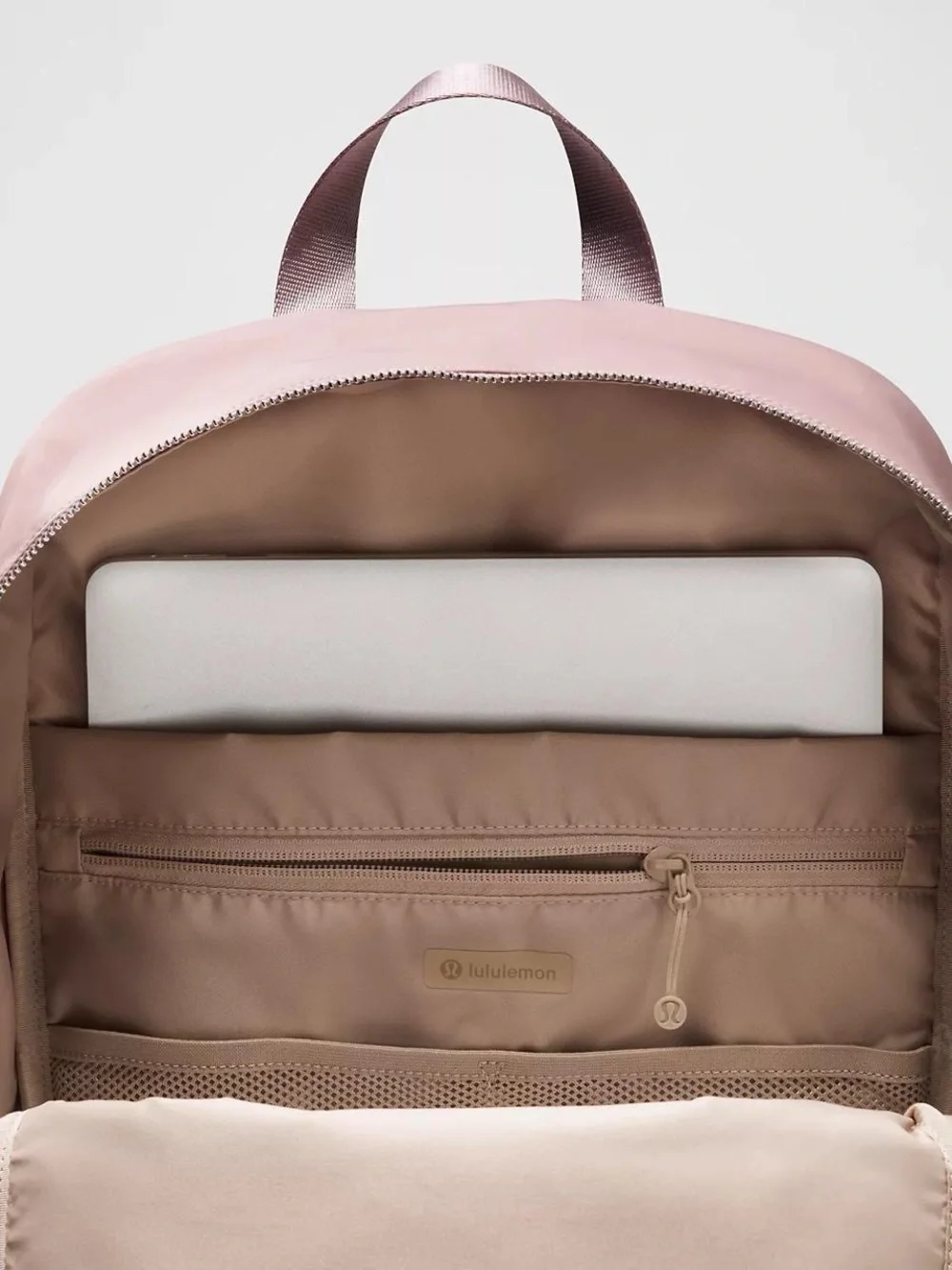 Lululemon Everywhere Backpack 22L Metal Hardware- Ashen Rose/Wacky Khaki/Silver